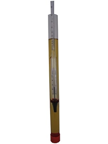 Dr. Richter Alkoholmeter 0-100 Vol% mit Thermometer und Temperaturausgleichsskala, Qualitätsprodukt, geliefert in Schutzhülle aus lebensmittelechtem Hartplastik (100 ml), die gleichzeitig als Eintauchzylinder genutzt werden kann - 2