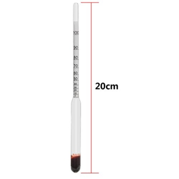 LAOYE Alkoholmeter Schnaps Aräometer für Alkohol 0-100 Vol%, Alkoholmessgerät, geeignet für alle Spirituosen / Destillate, Whisky, Brandy, Wodka etc, mit Schutzröhre - 2
