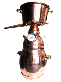 Dr. Richter® Destille 2 Liter Alquitara Premium (3 Siebe) für ätherische Öle / Hydrolate (anmeldefrei) 2L - 1
